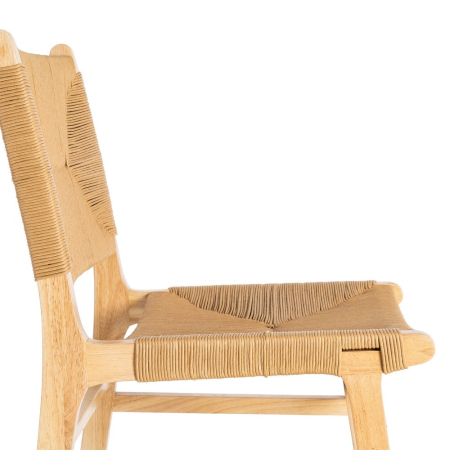 Scaune dining lemn natural cu șezut împletit – set 2 [6]