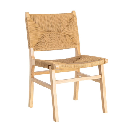 Scaune dining lemn natural cu șezut împletit – set 2 [1]