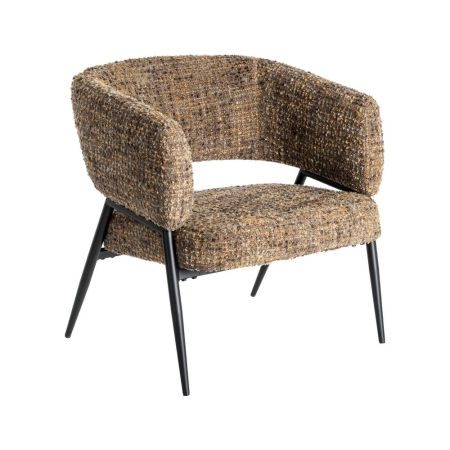 Set de 2 scaune dining din stofă maro cu design modern [3]