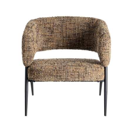 Set de 2 scaune dining din stofă maro cu design modern [4]