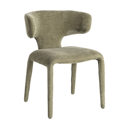 Scaune dining stofă verde cu spătar curbat – set 2 [1]