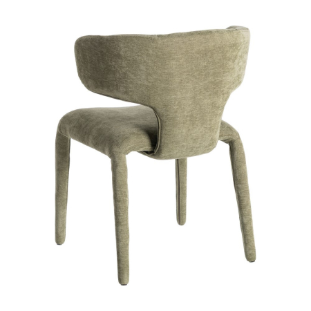 Scaune dining stofă verde cu spătar curbat – set 2 [4]