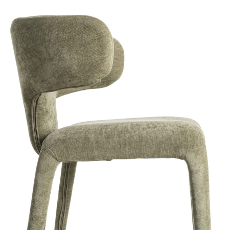 Scaune dining stofă verde cu spătar curbat – set 2 [6]