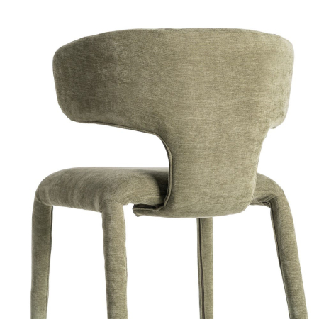 Scaune dining stofă verde cu spătar curbat – set 2 [5]
