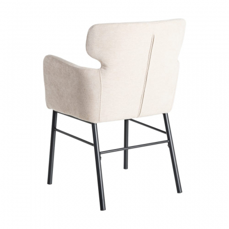 Set de 2 scaune dining și HORECA bej din stofă cu design elegant [4]