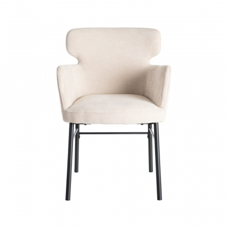 Set de 2 scaune dining și HORECA bej din stofă cu design elegant [2]