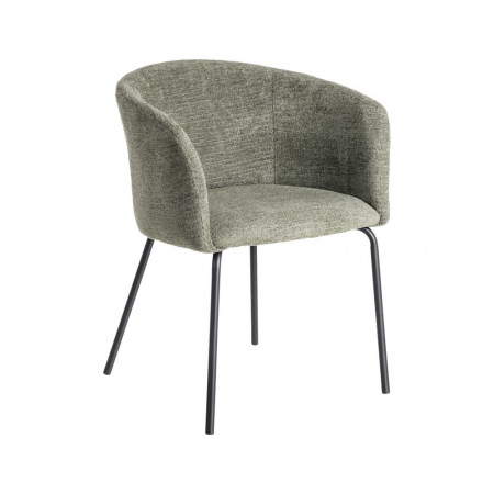 Set de 2 scaune dining HORECA crem din stofă cu brațe confortabile stil modern contemporan [1]