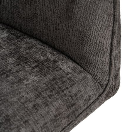 Set 2 scaune dining gri închis catifea cu brațe picioare metalice negre Ixia [6]