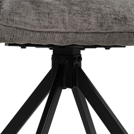 Set 2 scaune dining gri închis catifea cu brațe picioare metalice negre Ixia [7]