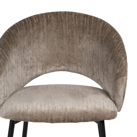 Set de 2 scaune din catifea taupe cu picioare metalice negre [4]