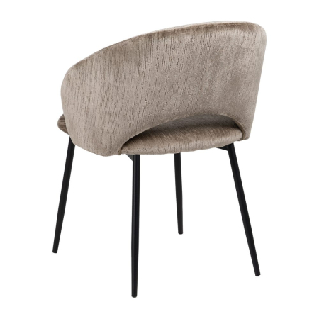 Set de 2 scaune din catifea taupe cu picioare metalice negre [3]