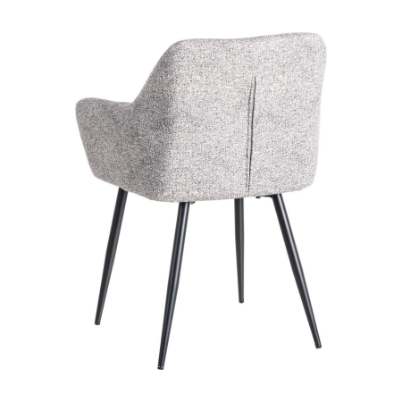 Scaune dining HoReCa stofă gri alb cu brațe – set 2 [4]