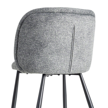 Set de 2 scaune dining și HoReCa din stofă gri antracit cu decupaj lombar și picioare metalice negre – imagine principală [5]