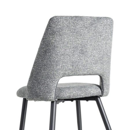 Set de 2 scaune dining și horeca din stofă gri antracit cu spătar decupat – imagine principală [5]