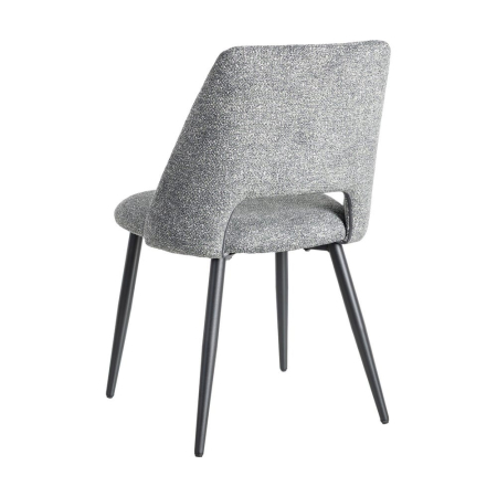 Set de 2 scaune dining și horeca din stofă gri antracit cu spătar decupat – imagine principală [4]