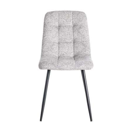Set de 2 scaune dining și horeca din stofă gri deschis – imagine principală la masă [2]