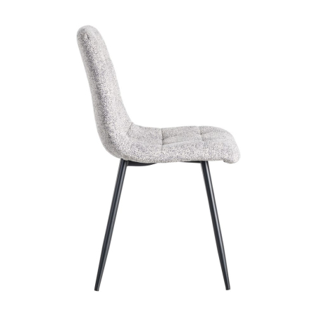 Set de 2 scaune dining și horeca din stofă gri deschis – imagine principală la masă [3]