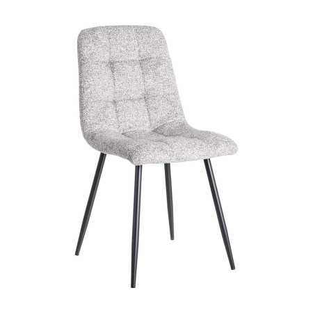 Set de 2 scaune dining și horeca din stofă gri deschis – imagine principală la masă [1]