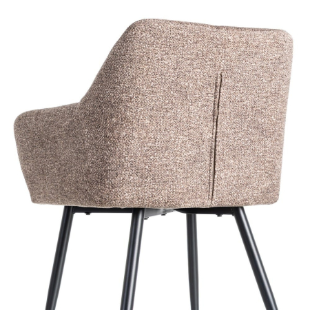 Set de 2 scaune dining si horeca din stofa taupe cu brate structura metalica – imagine principală [5]