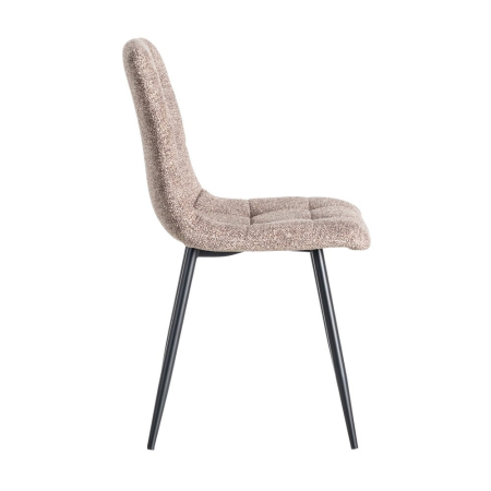 Set de 2 scaune dining și horeca din stofă taupe – imagine principală la masă [3]