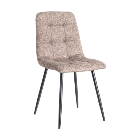 Set de 2 scaune dining și horeca din stofă taupe – imagine principală la masă [1]