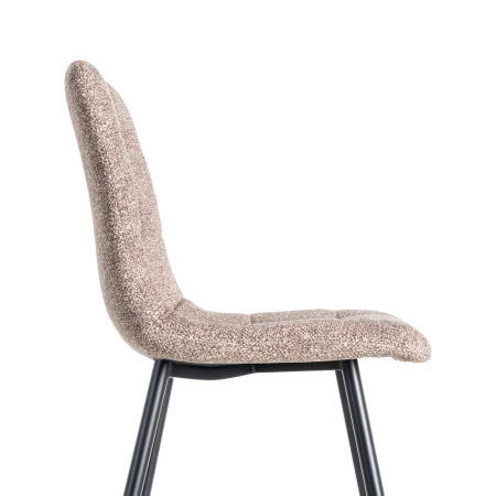 Set de 2 scaune dining și horeca din stofă taupe – imagine principală la masă [6]