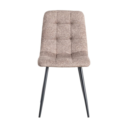 Set de 2 scaune dining și horeca din stofă taupe – imagine principală la masă [2]