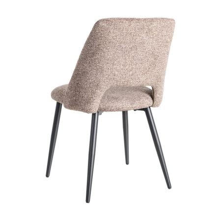 Set de 2 scaune dining și horeca din stofă taupe cu spătar decupat – imagine principală [4]