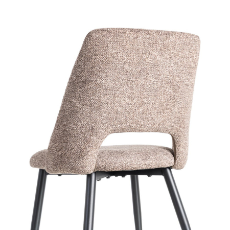 Set de 2 scaune dining și horeca din stofă taupe cu spătar decupat – imagine principală [5]
