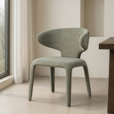 Scaune - Set de 2 scaune dining HORECA din stofă verde măsliniu cu design modern