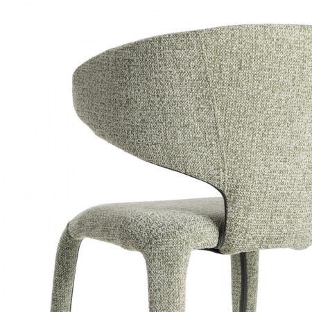 Set de 2 scaune dining HORECA din stofă verde măsliniu cu design modern [5]