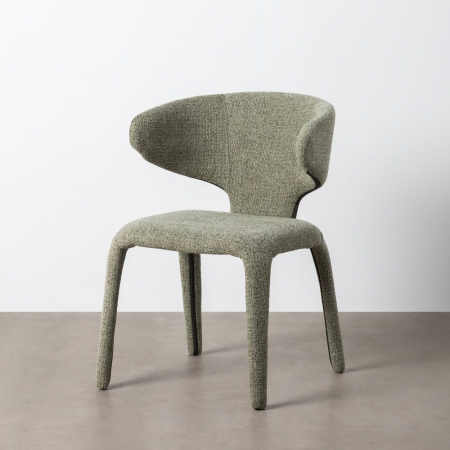 Set de 2 scaune dining HORECA din stofă verde măsliniu cu design modern [9]