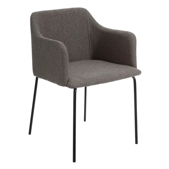 Contemporan - Set 2 scaune gri elegante cotiere|Scaune gri cu cotiere pentru dining