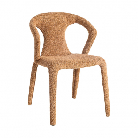 Set de 2 scaune maro cărămiziu din stofă cu structură metalică pentru dining și HORECA [1]