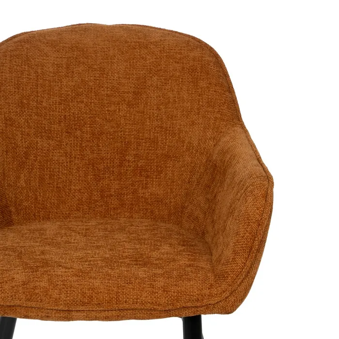 Scaune maro tapițate cu brațe – set 2 bucăți, design rustic modern [4]