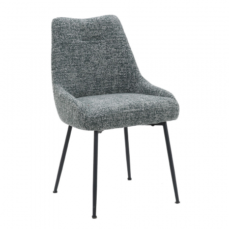 Scaune HORECA - Set de 2 scaune Don verzi cu structură metalică neagră – vedere laterală