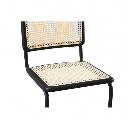 Scaune Broyer negre lemn rattan picioare metal [5]