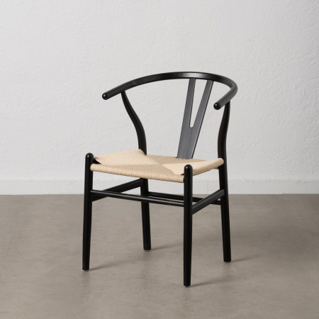 Set scaune negre lemn fag si fibre hartie|Scaune eco-friendly pentru decor modern