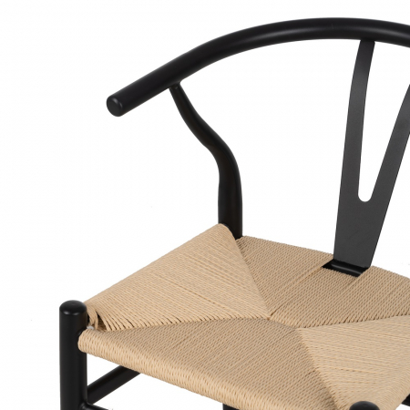 Set scaune negre metal si fibre hartie|Scaune eco-friendly pentru decor modern [5]