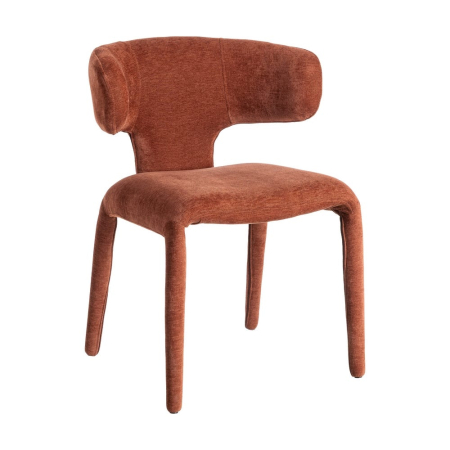Scaune dining stofă teracotă cu spătar lateral modelat – set 2 [1]
