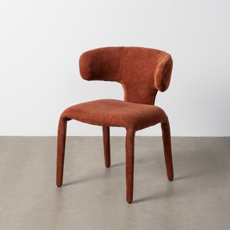 Scaune - Scaune dining stofă teracotă cu spătar lateral modelat – set 2