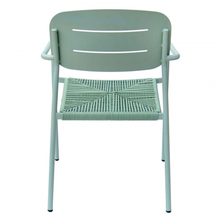 Set de 2 scaune Moshi mint cu oțel vopsit și împletitură din sfoară sintetică, rezistent pentru exterior, model stivuibil pentru terase și horeca [3]