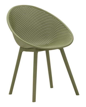 Mobilier - Set 2 scaune terasa plastic verde salvie perforat 59x59x83 cm