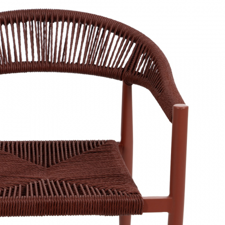 Set scaune rosu aprins polietilena si aluminiu|Scaune moderne pentru decor exterior [4]