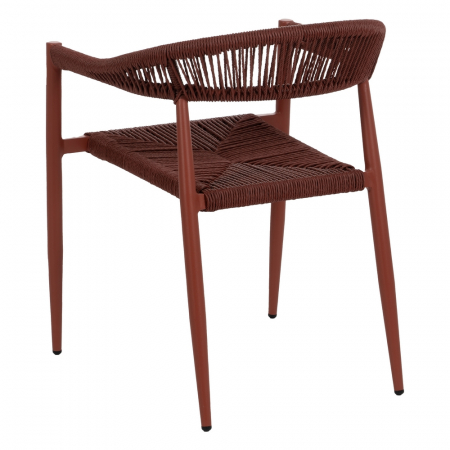Set scaune rosu aprins polietilena si aluminiu|Scaune moderne pentru decor exterior [3]