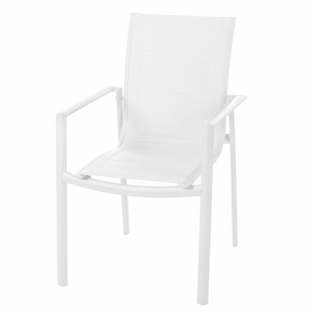 Scaune Stivuibile - set de 2 scaune Stella White alb cu textil căptușit și cadru stivuibil