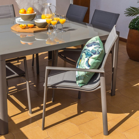 Set de 2 scaune Stella Chateau cu material textil căptușit și cadru aluminiu [4]