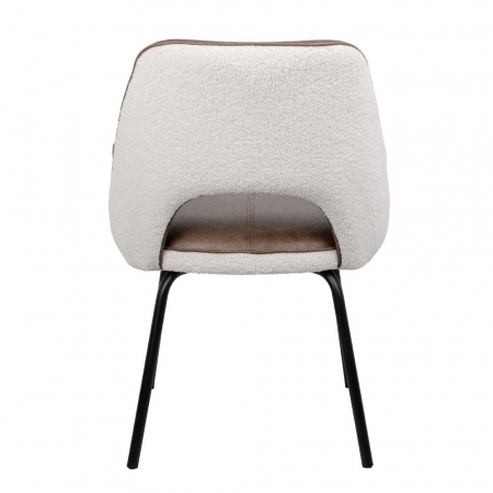 Set de 2 scaune Monte cu tapițerie în două nuanțe și cadru metalic – vedere laterală [6]