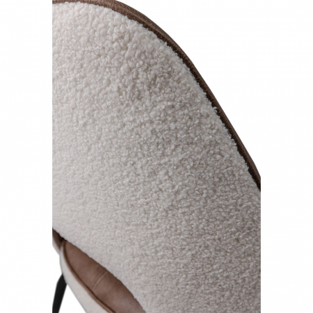 Set de 2 scaune Monte cu tapițerie în două nuanțe și cadru metalic – vedere laterală [3]