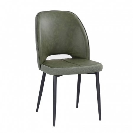Scaune in Stil Contemporan - Scaune verde oliv Bouton cu piele ecologică și boucle